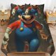 thumbnail image 1 of Super Mario 3-Piece Comforter Set for Bedroom Super Mario Bedding Set for Kids Adults Soft Microfiber Duvet Cover Set with Zipper Closure, 1 of 5