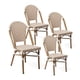 thumbnail image 1 of Pack 4 Sillas Exterior Terraza Jardín Ratán Aluminio Apilables Resistentes Parisina Beige, 1 of 8