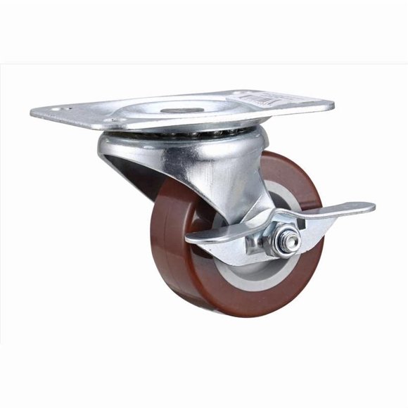 Caster PROJEX, eslabón giratorio de goma dura, 6,35 cm, 57 kg, 1 paquete con freno