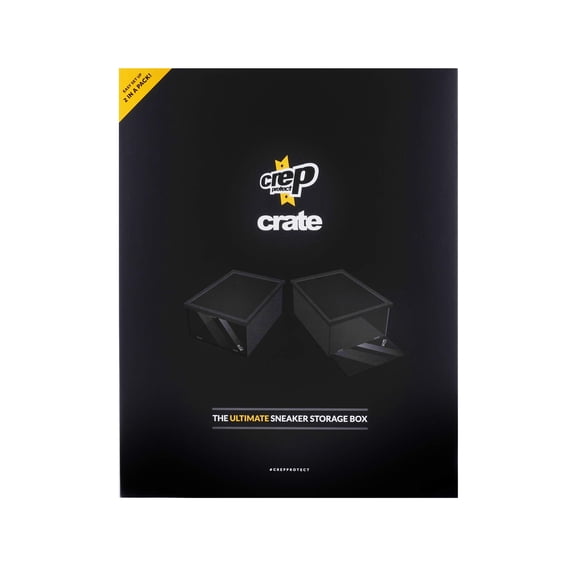 Caja apilable para guardar zapatos Crep Protect, transparente, con puerta abatible