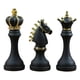 thumbnail image 4 of 3 Piezas Piezas de ajedrez Estatua Rey Reina Caballero Estatuilla de resina Artesanía Ajedrez Escultura para Oficina Decoración del , negro, 4 of 5