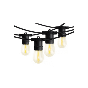 Genérico - Luz Guirnalda Eléctrica Led 10 Ampolletas Luz Cálida 2700K Negro