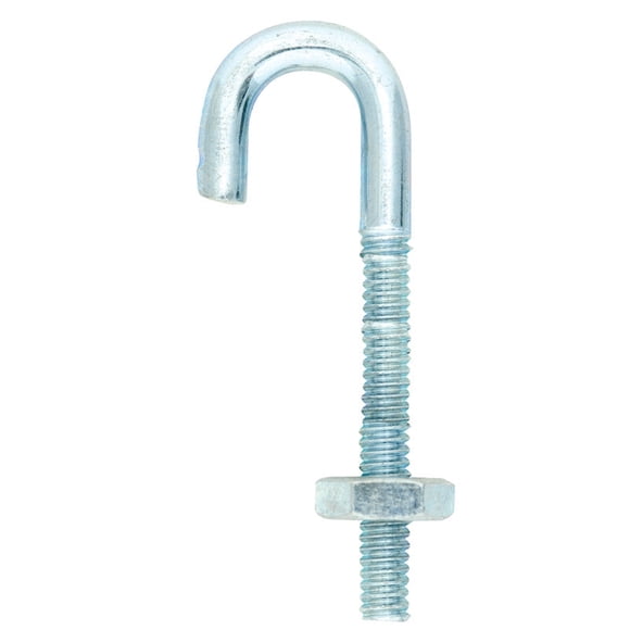 J-Bolt Hampton, chapado en zinc plateado, 0.625 pulgadas de largo, 50 kg, paquete de 10
