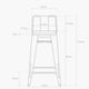 thumbnail image 3 of Taburete Tolix Negro Asiento de Madera 64cm, 3 of 3