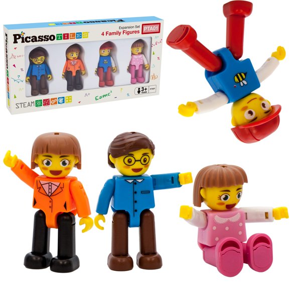 Figuras de acción magnéticas Toy PicassoTiles Family, paquete de 4