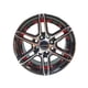 thumbnail image 3 of Juego de Llantas 13x6 4x100/4x114.3 Et25 black machined+red undercut+chrome rivets H2747, 3 of 4