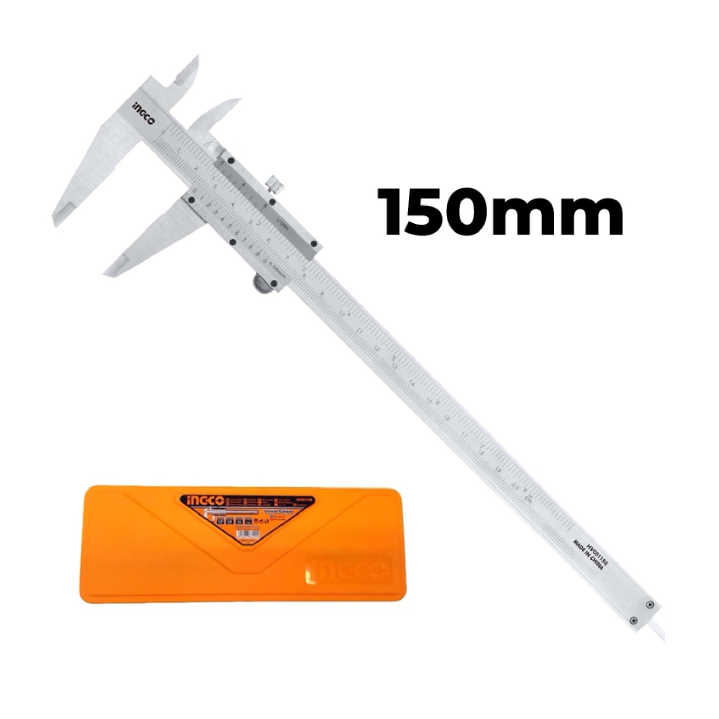 Pie De Metro Análogo Ingco 150 Mm + Caja Transporte Hvc01150