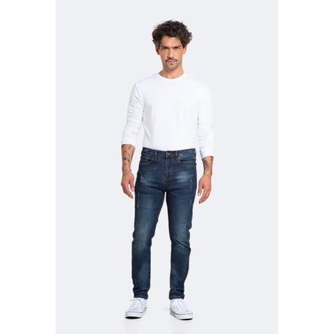 Idem - Jeans Hombre Skinny Azul Oscuro Focalizado Suave Drimen 38