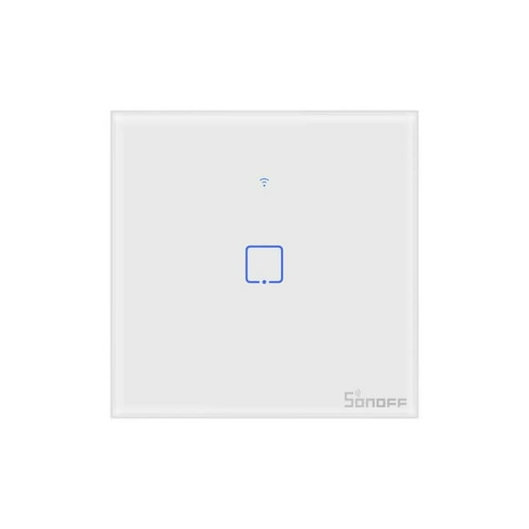 Interruptor De Pared Táctil Wifi Sonoff Tx T1eu1c 1 Canal Blanco