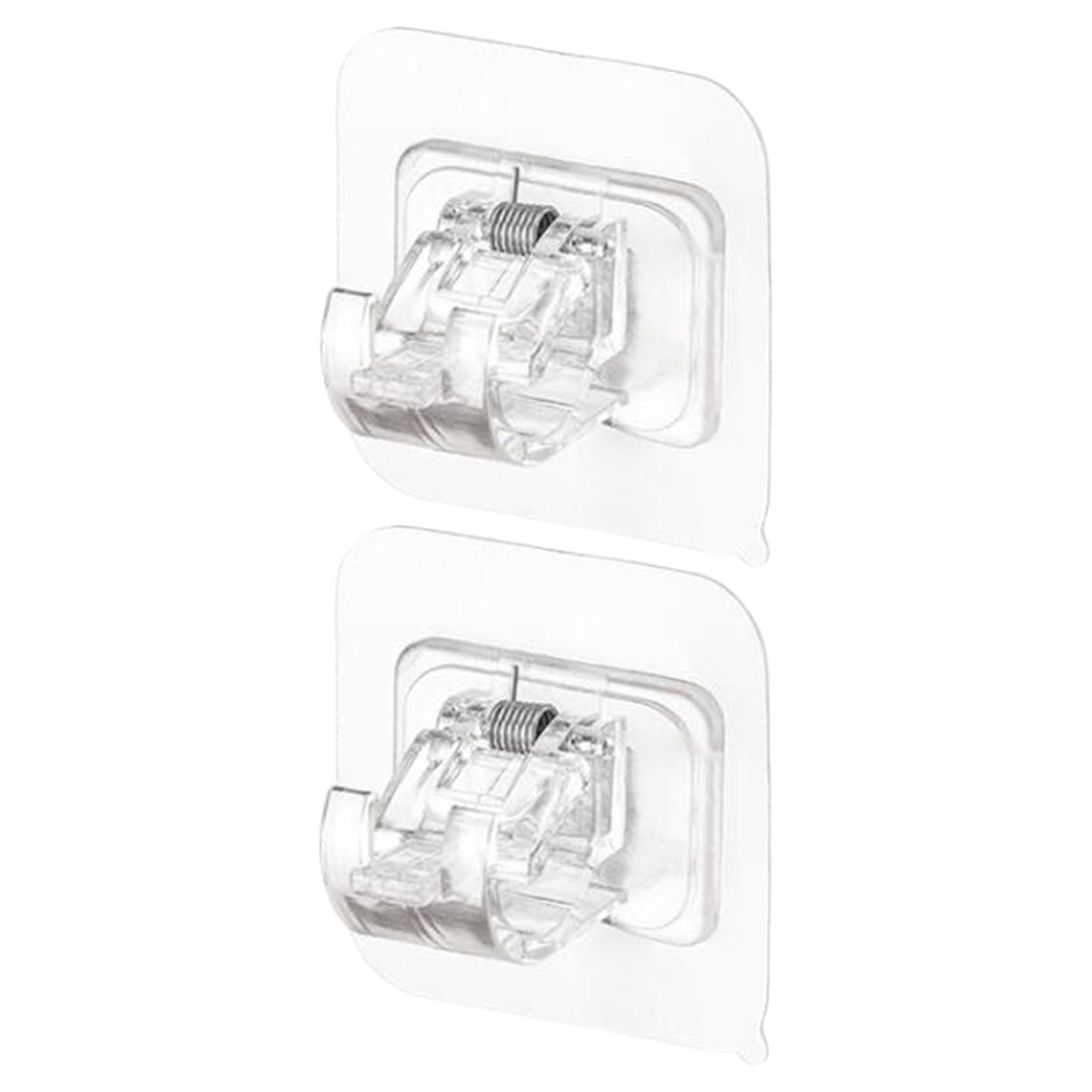 Bothyi - 2 Piezas De Soporte De Barra De Cortina Autoadhesivo De Plástico Para Pared, Cocina, Hogar, Transparente