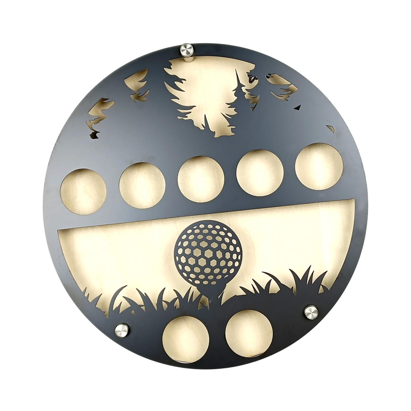 Ioensy - Caso De Pelota De Golf Craft Simple Montaje De Pared De Metal Decorativo De Madera Decorativa
