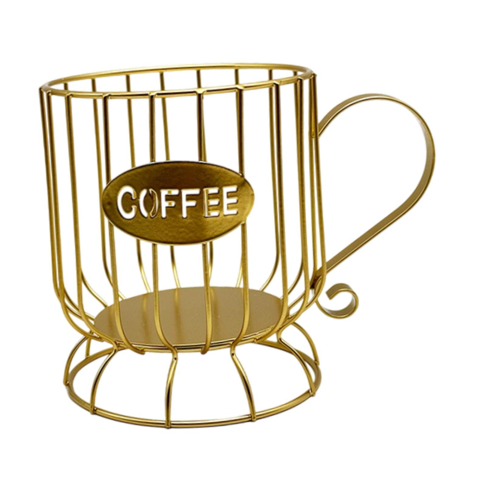 Magideal - Soporte Para Cápsulas De Café, Cesta Para Cápsulas De Café, Compacto, Multiusos, Organizador De Almacenamiento De Cápsulas De Café, Soporte Para Cápsu Oro Pequeño