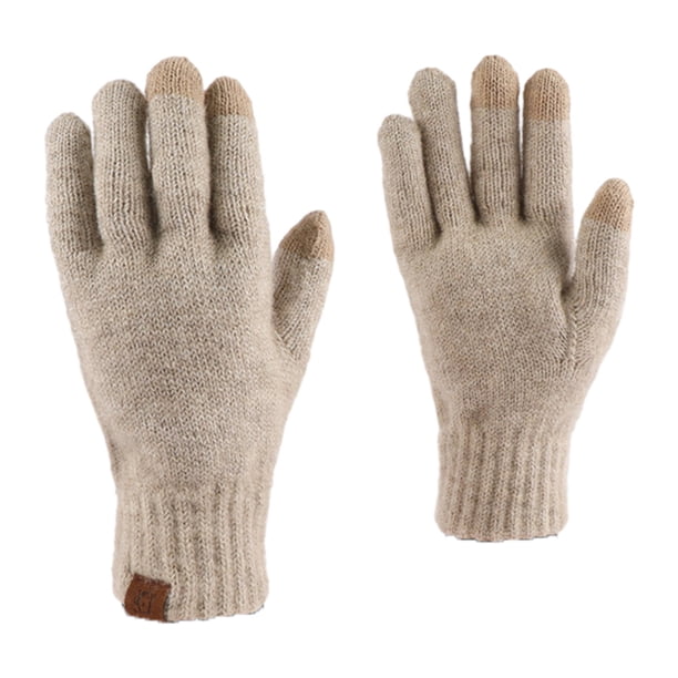 Guantes mágicos de lana de invierno para mujer con pantalla táctil y forro polar cálido.