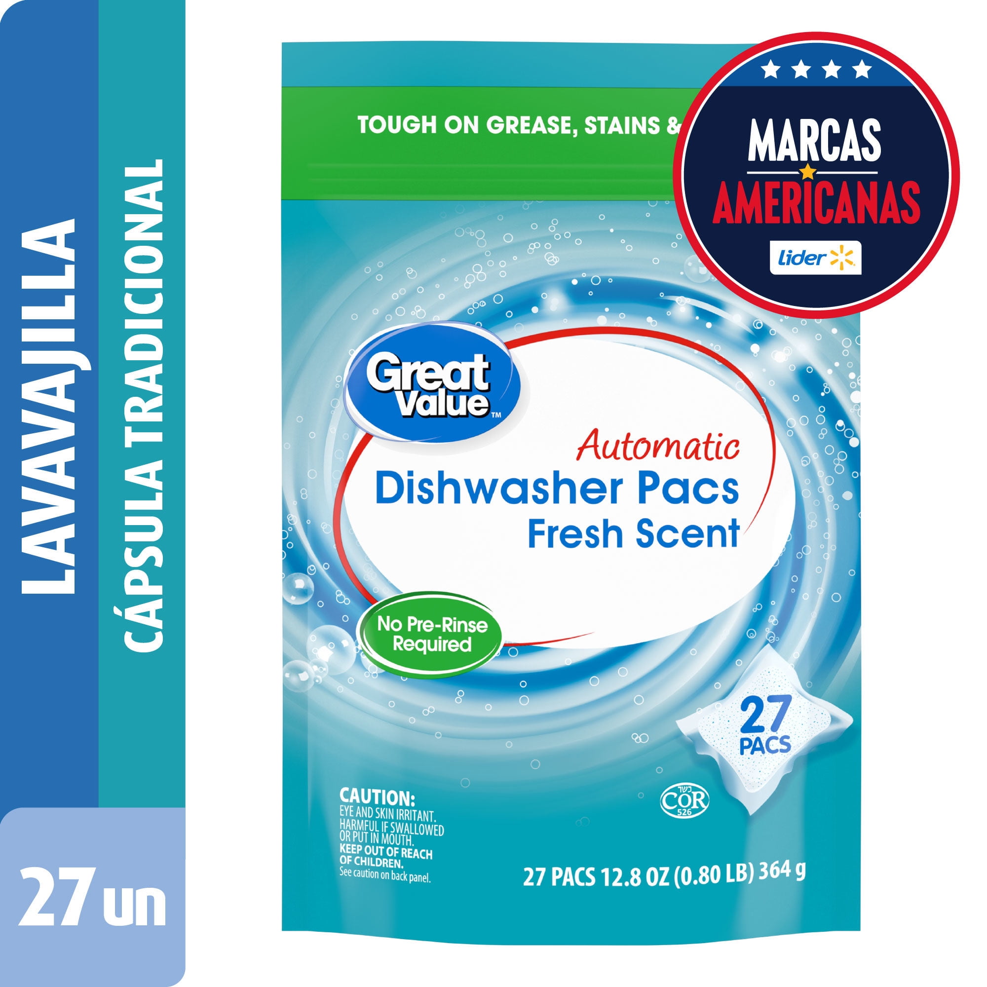 Detergente Lavavajilla En Cápsula Tradicional 27 Un Great Value