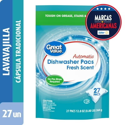 Detergente Lavavajilla En Cápsula Tradicional 27 Un Great Value