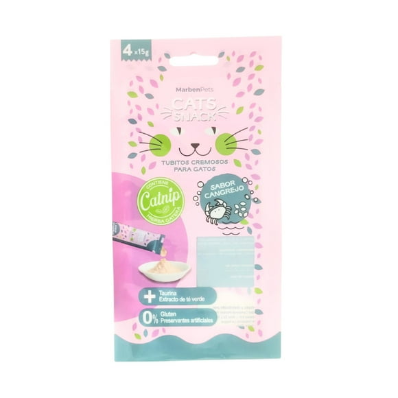 Snack Gato Cremoso Sabor Cangrejo Bolsa, 60 g
