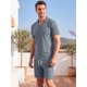 thumbnail image 4 of INSPIRE CHIC Conjunto de 2 Piezas para Hombre Camisa Polo y Pantalones Cortos Conjunto Casual de Verano S Gris, 4 of 5