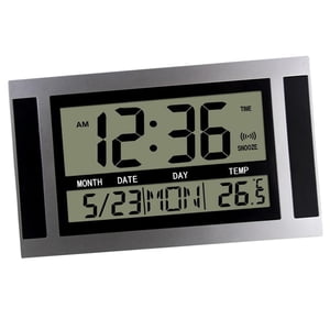 Bothyi - Despertador Digital Nightstand Timmer 12/24H Timing Wall Clocks Silver Black