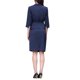 thumbnail image 3 of INSPIRE CHIC Conjuntos de 2 Piezas para Mujer Blazer de Manga 3/4 con Cinturón y Falda Lápiz Traje S Azul Marino, 3 of 5