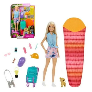 Barbie - Muñeca Malibu Día De Campamento Con Accesorios