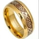 thumbnail image 1 of 1pc Glamorous Dragon Inlay Polished Women And Men's Golden Tungsten Ring For Engagement Wedding Couple Ring, 1 of 3