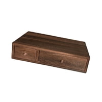 Magideal - Organizador De Escritorio Con Soporte De Joyería De Cajón Organización Rústica Organizador De Maquillaje Caja De Almacenamiento De Mesa Para Tarjetas 2 Cajón