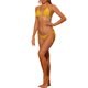 thumbnail image 2 of INSPIRE CHIC Conjunto de Bikini de Mujer con Lazo en el Cuello y Lados, 2 Piezas, Traje de Baño de Cintura Baja con Triángulo, Almohadillas Removibles y Tirantes Ajustables, Talla X-Small, Amarillo, 2 of 5