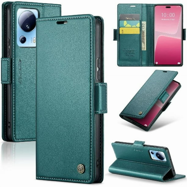 CaseMe tipo cartera Xiaomi 13 Lite con cierre magnético, RFID, tarjetero, soporte, carga inalámbrica