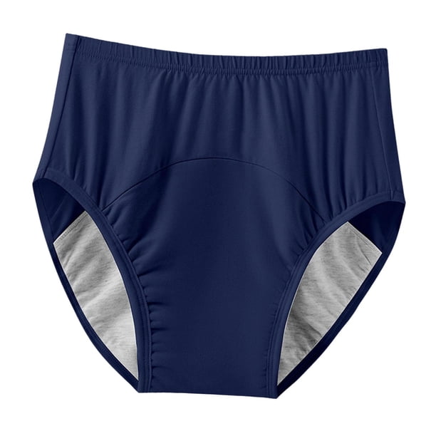 Pañales de tela para adultos, ropa interior protectora para la incontinencia, bragas de algodón reutilizables para mujeres, hombres y personas mayores Azul XXXL