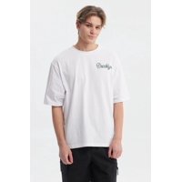 Fashionspark - Polera Hombre Oversize Doble Print Blanco