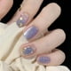 thumbnail image 1 of Purple Press On Nails Short Square Glossy Fake Nails Start Moon Design Stick On Nails Gradient Glitter Glue On Nails Cute Acrylic Nails 24Pcs, 1 of 2
