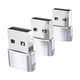 thumbnail image 2 of 3 Uds Tipo C 3,1 A USB 2,0 Adaptador Enchufe Transmisión De Datos Para Auriculares Argent, 2 of 5