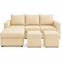 Ethan Desing - Sofa Seccional 3C Lusso Crudo Chaise Lounge Ambos Lados