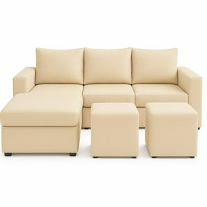 Ethan Desing - Sofa Seccional 3C Lusso Crudo Chaise Lounge Ambos Lados