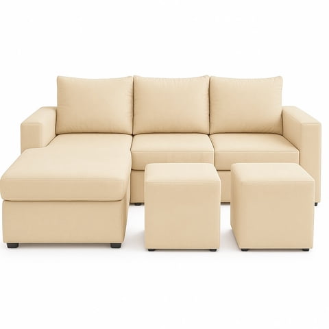 Ethan Desing - Sofa Seccional 3C Lusso Crudo Chaise Lounge Ambos Lados