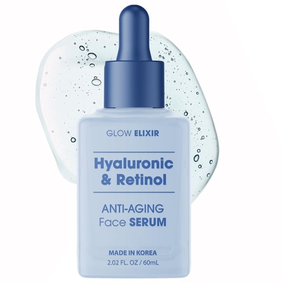 Sérum facial Glow Elixir Hialurónico y Retinol, 50 ml, antienvejecimiento
