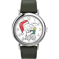 Reloj Timex Peanuts Weekender Con Carcasa De 40 Mm Y Correa De Color Verde Plateado