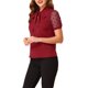 thumbnail image 4 of INSPIRE CHIC Blusa de Mujer para Regreso a Clases con Lazo en el Cuello, Cuello en V, Cuello Alto, Manga Corta de Malla, XS Burdeos, 4 of 7