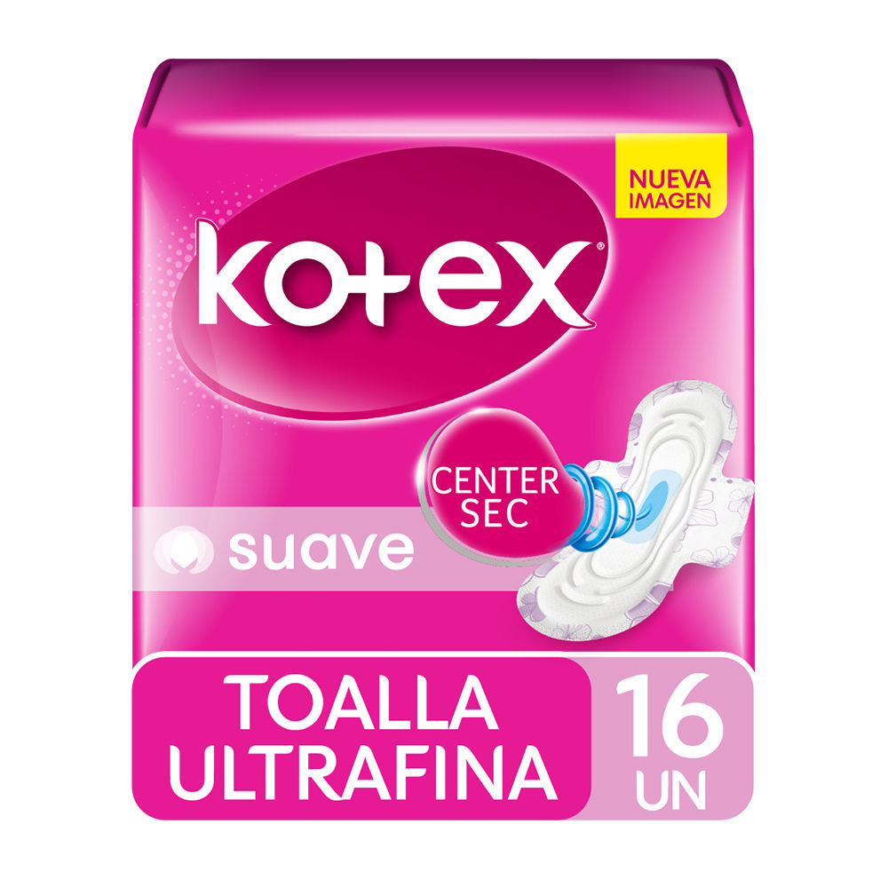 Kotex - Toallas Higiénicas Ultrafina Suave 16 Un