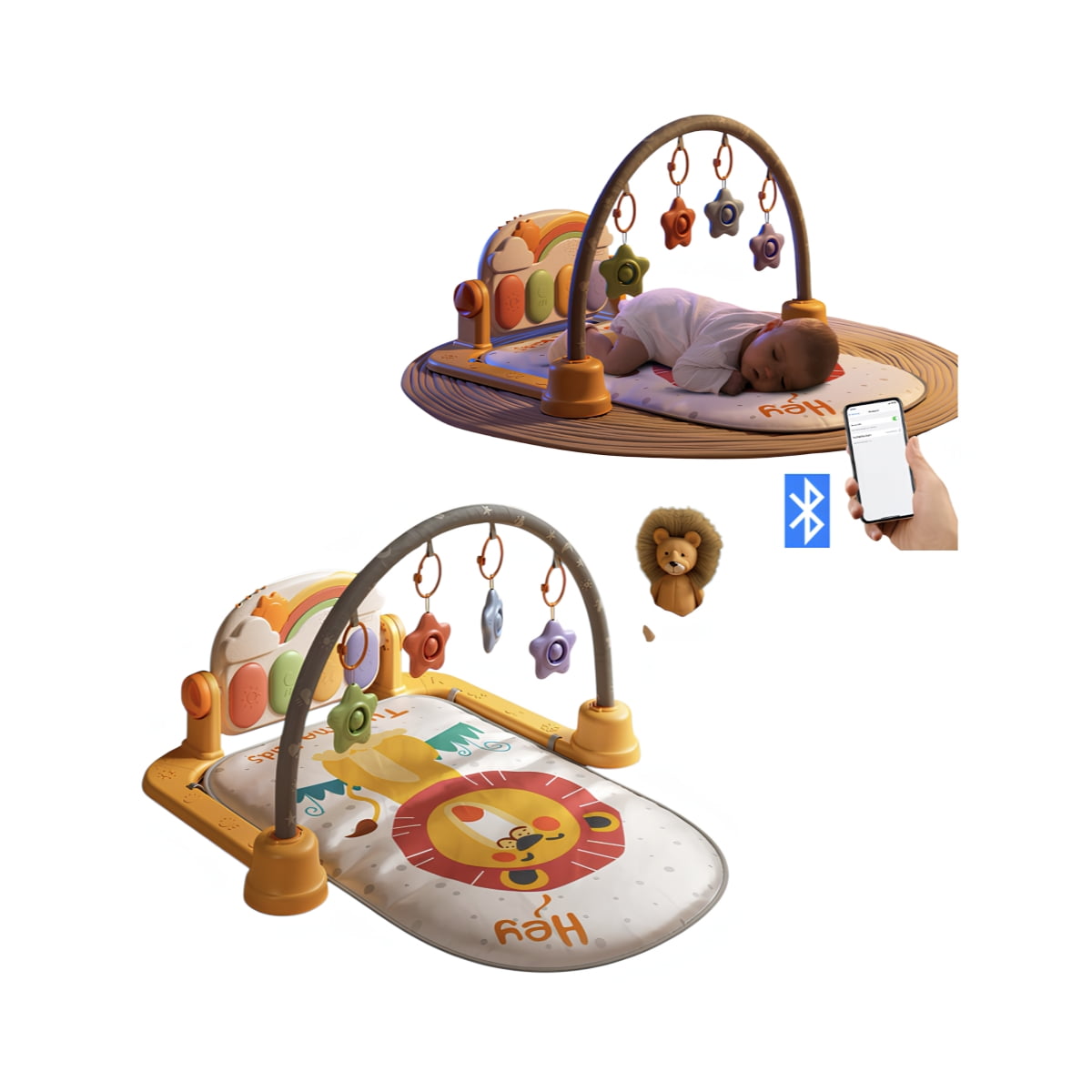 Gimnasio Musical Piano Con Bluetooth 3 En 1 Tm243 Lubabycas