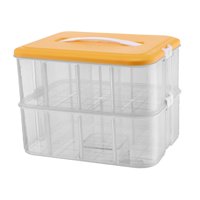 Magideal - Caja Contenedora De Juegos De Almacenamiento De Bloques De Construcción Portátil, Soporte Para Pendientes De Joyería, Caja Organizadora De Juguetes De Doble Capa