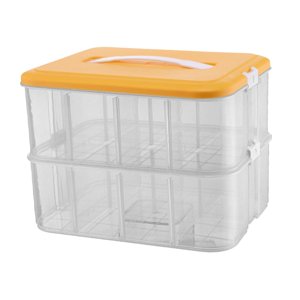 Magideal - Caja Contenedora De Juegos De Almacenamiento De Bloques De Construcción Portátil, Soporte Para Pendientes De Joyería, Caja Organizadora De Juguetes De Doble Capa