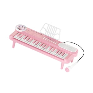 Magideal - Teclado De Piano De 37 Teclas, Órgano Electrónico, Instrumento Musical De Juguete Con Micrófono, Función Educativa Portátil, Adecuado Para La Práctica Rosa