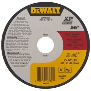 Disco De Corte Dewalt Dwa8952F T1 Xp Cer Fast 5 X 115 Mm X 1,1 Mm