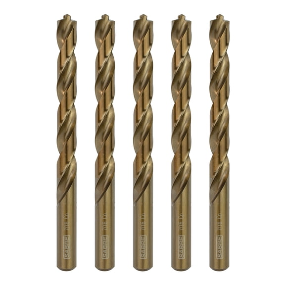 Juego de brocas Sabre Tools Cobalt de 7/16 pulgadas, 5 unidades, para acero