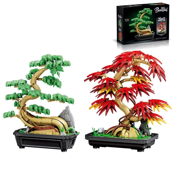 Set De Construcción Árbol Bonsái 1023 Piezas Con Arce Rojo Y Pino