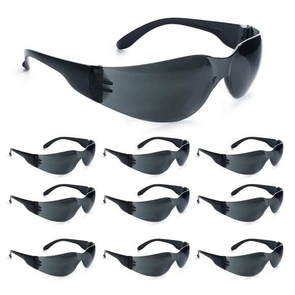 Gafas de seguridad Amoolo, lentes tintadas de humo oscuro a granel (24 unidades)