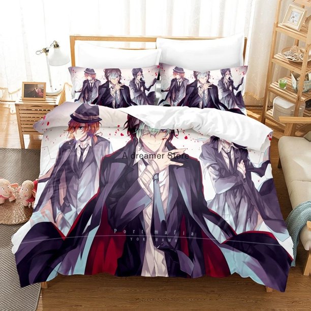 Anime Bungo Stray Dogs Bedding SetDuvet Cover And Pillowcases Kids Gift Decor Home Bedclothes