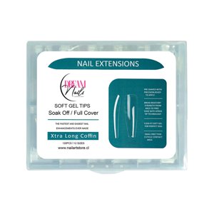 Dream Nails - Tips Uñas Soft Gel Xtralong Coffin 120 Unidades