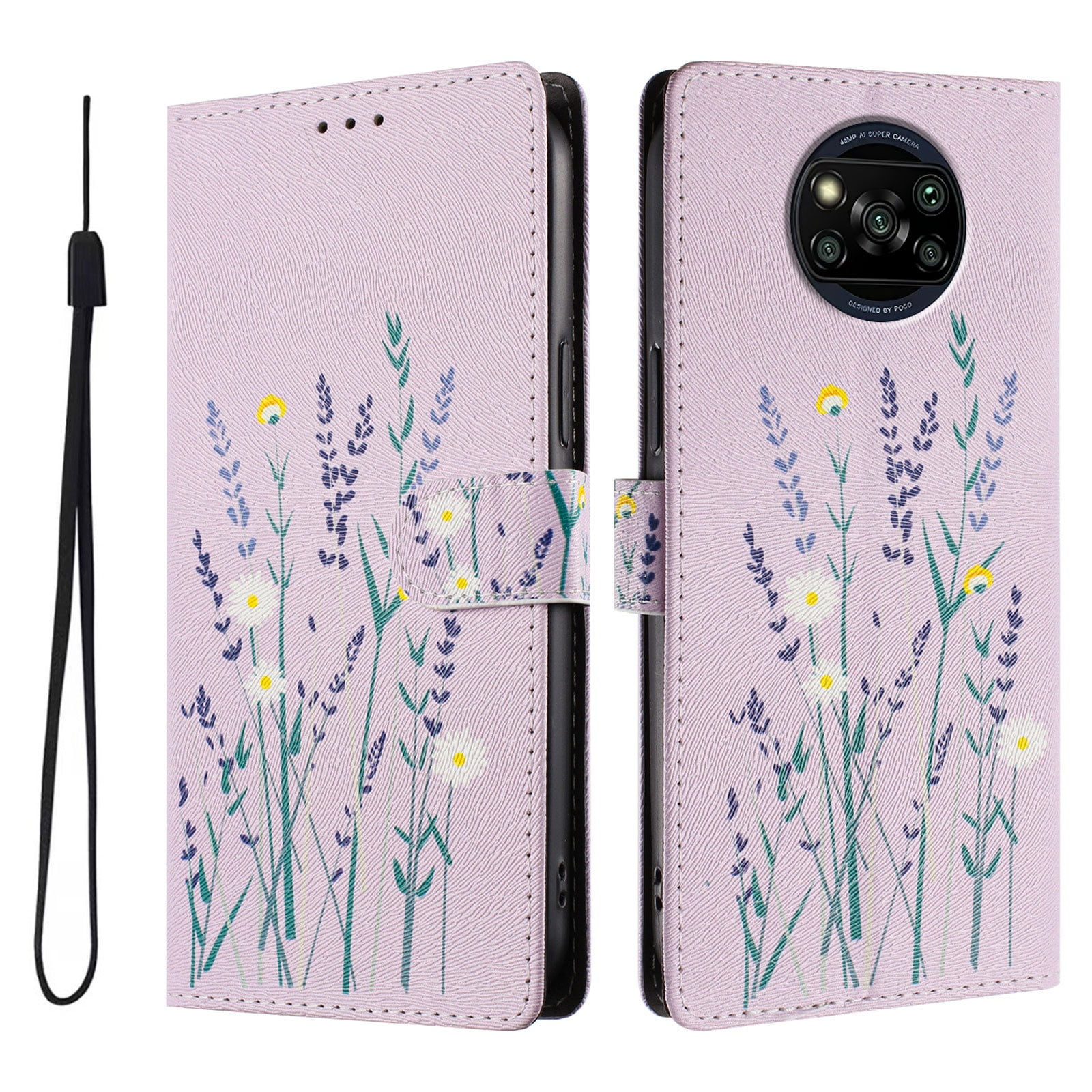 Foxdock Funda Tipo Cartera Para Xiaomi Poco X3/x3 Pro/x3 Nfc Con Soporte Y Correa – Diseño De Patrones Lindos